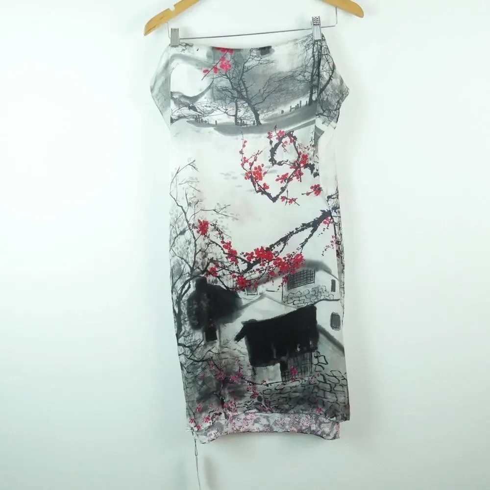 100% Silk Long Scarf 67x20